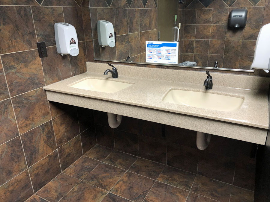 commercial bathroom countertop